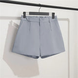 Toloer White Suit Shorts Female Black Summer Thin 2024 New Loose High-Waist A-Line Casual Wide-Leg Hot Pants-Outfit