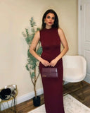 Knitted Turtleneck Pleated Tank Maxi Dress-Outfit