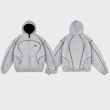 Trendy Loose Tunic Hip-Hop Streetwear Men And Women Zipper Hooded Casual Jacket