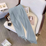 Toloer Wide Leg Pants Women's Pants Spring And Autumn 2024 New High Waist Hanging Feeling Straight Tube Advanced Sense Show Thin Pink Pants Summer-Outfit