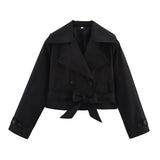 Tie With Long-Sleeved Wind Coat Jacket 2025 New Products In The Spring And