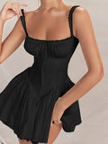 French pleated dress with lace