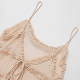 Homemade New Women's Classic Lotus-Side V-Neck Sling Knitting Top