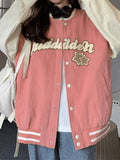 Vintage Embroidery Varsity Jacket-Outfit
