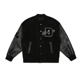Retro Letter Embroidery Jackets Coats Women's Street Hip Hop Heavy Industry Baseball Uniform Couple Trend Loose