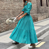 Toloer Spot Spring 2024 New Women's Casual Temperament Long-Sleeved Print Shirt Dress-Outfit