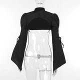 Summer's New Fashionable Short-Sleeved Blouse Is Elegant And Slim, Tied With Horn Cuff Shirt.-Outfit