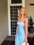 Spring And Summer New Pectoral Texture Fabric Lace Beads Dew Long Dress