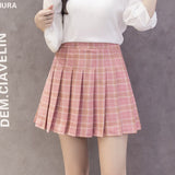 Women Skirt Preppy Style High Waist Chic Stitching Skirts Summer Student Pleated Skirt Women Cute Sweet Girls Dance