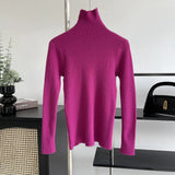 Women's Turtleneck Solid Bottomed Knit Shirt 2022 Autumn Winter Korean Style Simple 8-color