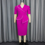 New Nail-Peared Leaf-Side Dress Party Temperament Packed Bing