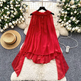 Luxury Famous Woman Hanging Neck Ribbon Woman 2025 Summer Atmosphere Feeling Thin Irregular Chiffon