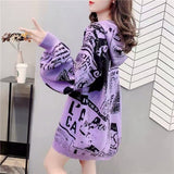 New Style Lazy Sweater With Hooded Sweater In The Autumn And Winter Of 2024 Is Loose And Wears Medium-Length Alphabet Tops.-Outfit