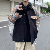Coat Male Spring And Autumn Design Sense Minority China-Fashion Ruffian Handsome Print Jacket Large Size Retro Niche Splicing Jacket Coat-Outfit