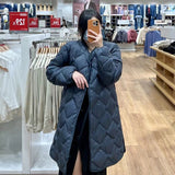 Autumn And Winter New Style Long Down Jacket Female Leisure Senior White Duck Velvet Light And Warm Japan And South Korea Simple Coat-Outfit