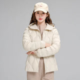 Autumn And Winter New Light Down Jacket Female Short Style Hooded Gourd Style Hooded Pressure Line Slim Inner Bladder Coat Tide-Outfit