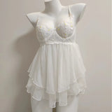 Female Pyjamas Women Summer Small Breast Belt Steel Ring Pure Lust Style Lace Slings Aja Girls Thin