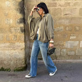 Women's 2025 Fashionable Punk Pilot Jacket Jacket 2814404