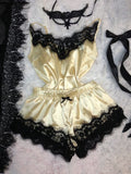 Exploding Pajamas Simulation Silk Pyjamas Large-Size Home Underwear Pajamas Skirt