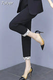 Women Single Botton Work Blazer Suits Slim Loose Casual Pants Blazers Jackets With Trouser Two Pieces