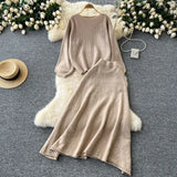 Toloer Wind Wear Take Female Korean Department Lazy Wind Loose Versatile Long-Sleeved Knit High Waist Big Swing Sweater