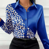 Patchwork Casual Shirt Blouse Woman Autumn Fashion Button Long Sleeve Shirts For Women 2023 White Print Office Top Femme-Outfit