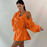 Rockmore Tracksuit Three Piece Set Women Oversize Hoodies Sweatshirt Sweatpants Joggers Short Pant Suits Femme Outfits
