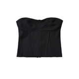 Trendy Women's Dress Waist Short Style Navel-Wrapped Blouse Slim Body Fish Bone Waist Close-Fitting Zipper Spicy Girl Breast-Outfit
