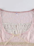 Lace Trim Crop Top-Outfit