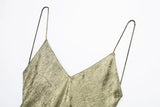 New Autumn Metal Foil Lace-Up Sexy Halter Dress 9305157-Outfit