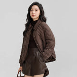 2024 New Lapel Short Cotton Jacket Coat Women Thickened Small Fragrant Wind Shirt Collar Loose Versatile Cotton-Padded Coat Women-Outfit