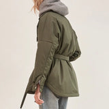 Spring Turn Down Collar Parkas Women Fashion Tie Belt Coats Women Elegant Single Breasted Cotton Jackets Female