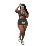 Toloer New Women's Casual Fried Shorts Small Vest Suit-Outfit
