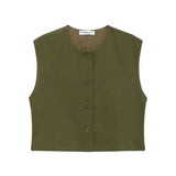 Toloer 2024 New Women's Fashion Joker Casual Breasoned Vest Top 8259187-Outfit