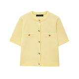 Spring 2025 New Women's Short-Sleeved Simple Fashion Knitted Jacket Skirt 1822025