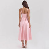 New V-Neck Sexy Design Dress Court Style Dopamine Wearing Sling Dress