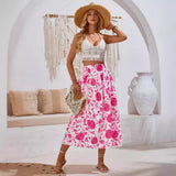 Toloer Hot Selling Independent Research And Development Dress In The United States Station Print Casual Waist Clear Fresh Air Skirt-Outfit
