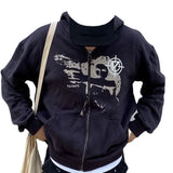 Popular Zipper Jacket New Retro Hoodie Men's And Women's Coat
