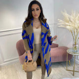New Autumn Women's Dress A Number Of Stylish Long-Sleeved Collar Coat Prints This
