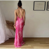 Flower Printed Strap Beach Maxi Dress-Outfit