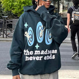 Foaming Pattern Hoodie Men Y2k New Street Popular Hip Hop Top Harajuku Retro Casual Loose Sweatshirts Unisex Oversized