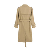 Fashion Brand New Women Trench Coat Long Double-Breasted Belt Blue Khaki Lady Clothes Autumn Spring Outerwear Oversize