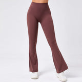 Toloer Legs Tight Naked Feeling Lift Hip Yoga Bell Bottom Pants Dance High Waist Micro La Fitness Sports Pants 9190-Outfit