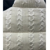 Cable Knit Zipper Puffer Vest-Outfit