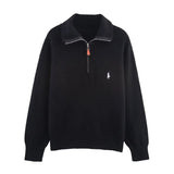 Homemade New Women's Seam Smouse Casual Embroidery Zipper Jack