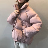 Ladies Fashionable Winter Oversized Stand Collar Down Jacket Women 2021 New Warm Thick Loose Chic Parka Bread Padded