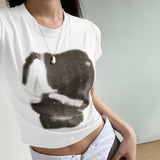 Summer New Style Street Ins Fashion Daily Slim Short T-Shirt Woman-Outfit
