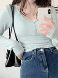 Lace Trim Knit Long Sleeve Crop Top-Outfit