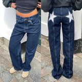Stars Printed Pockets Denim Jeans-Outfit
