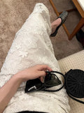 Three-Dimensional Flower Embroidered Lace Dress Girl Long Dress Women's European Goods Korean Women's Small Fragrant Style